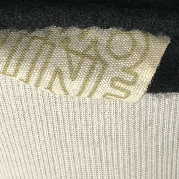 291 Venice black cashmere henley sweater graphics PEACE sign crystal sweater S - Picture 10 of 10